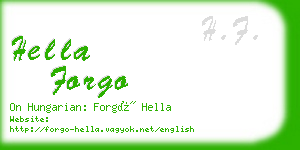 hella forgo business card